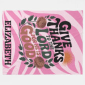 Give Thanks - Personalized Christian Fleecedecke (Vorderseite (Horizontal))