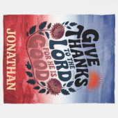 Give Thanks - Personalized Christian Fleecedecke (Vorderseite (Horizontal))