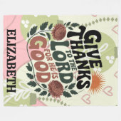 Give Thanks - Personalized Christian Fleecedecke (Vorderseite (Horizontal))