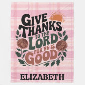 Give Thanks - Personalized Christian Fleecedecke (Vorderseite)