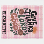Give Thanks - Personalized Christian Fleecedecke (Vorderseite (Horizontal))