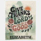 Give Thanks - Personalized Christian Fleecedecke (Vorderseite)