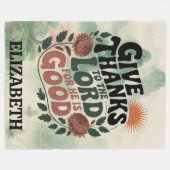 Give Thanks - Personalized Christian Fleecedecke (Vorderseite (Horizontal))