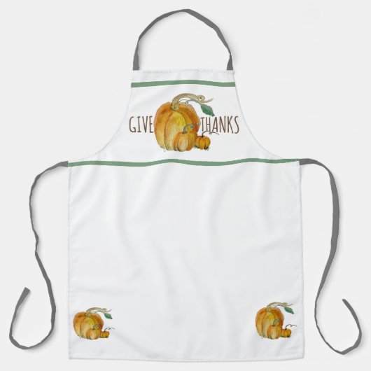 Give Thanks Pumpkin Harvest All-Over Print Apron Schürze (Vorderseite)