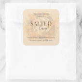 Give Thanks Salted Caramel Candle Label Quadratischer Aufkleber (Tasche)