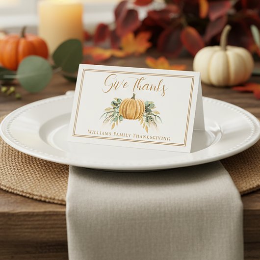 Give Thanks Thanksgiving Gratitude Place Card