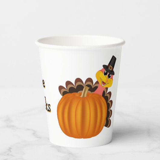 Give Thanks Thanksgiving Pappbecher (Rückseite)