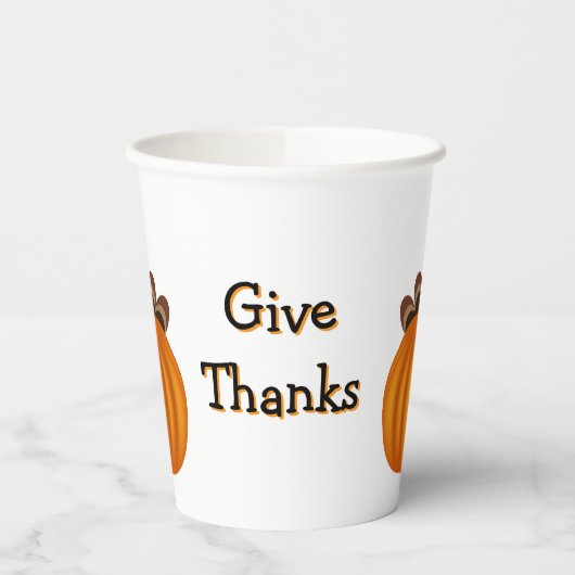 Give Thanks Thanksgiving Pappbecher (Links)
