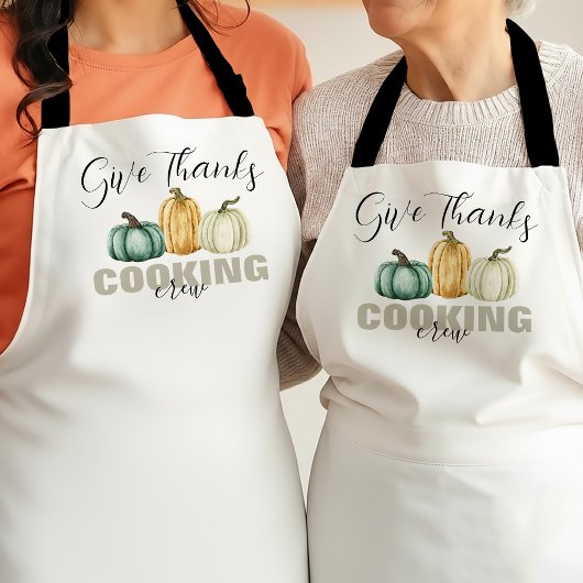 Give Thanks Thanksgiving Pumpkins Cooking Crew Schürze