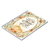 Give Thanks to the Lord Autumn Flowers & Pumpkins Notizblock (Linke Seite)