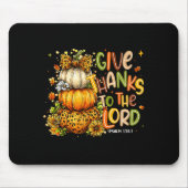 Give Thanks To The Lord Fall Christian Cross Coque Mousepad (Vorne)