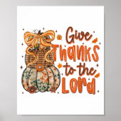 Give Thanks To The Lord Fall Christian Cross Coque Poster (Vorne)