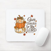 Give Thanks To The Lord Fall Christian Pumpkin Coq Mousepad (Mit Mouse)