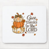 Give Thanks To The Lord Fall Christian Pumpkin Coq Mousepad (Vorne)
