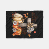 Give Thanks To The Lord Fall Pumpkin Thanksgiving  Fleecedecke (Vorderseite (Horizontal))