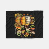 Give Thanks To The Lord Fall Pumpkin Thanksgiving  Fleecedecke (Vorderseite (Horizontal))