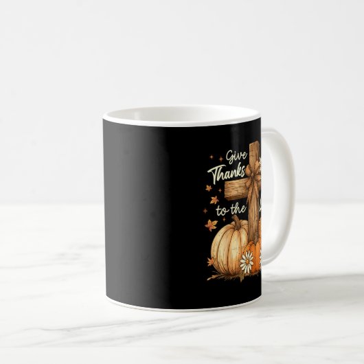 Give Thanks To The Lord Fall Pumpkin Thanksgiving  Kaffeetasse (VorderseiteRechts)