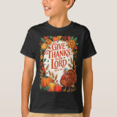 Give Thanks To The Lord Fall Pumpkin Thanksgiving  T-Shirt (Vorderseite)