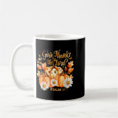 Give Thanks To The Lord Psalm 107_1 Pumpkin Gift Kaffeetasse (Links)
