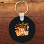 Give Thanks To The Lord Psalm 107_1 Pumpkin Gift  Schlüsselanhänger (Vorderseite)
