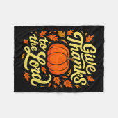 Give Thanks To The Lord Pumpkin Christian Fall Des Fleecedecke (Vorderseite (Horizontal))