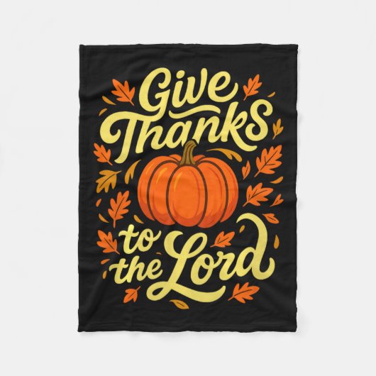 Give Thanks To The Lord Pumpkin Christian Fall Des Fleecedecke (Vorderseite)