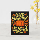 Give Thanks To The Lord Pumpkin Christian Fall Des Karte (Gelbe Blume)