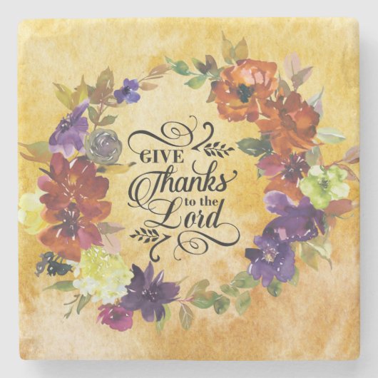 Give Thanks to the Lord, Thanksgiving Steinuntersetzer (Vorderseite)