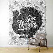 Give Thanks Turkey Thanksgiving Vintage Wandteppich (Beispiel)