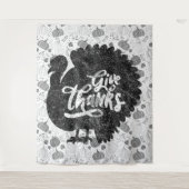 Give Thanks Turkey Thanksgiving Vintage Wandteppich (Vorderseite)