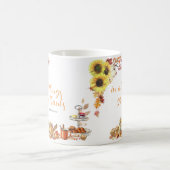 Give Thanks | Watercolor Thanksgiving Monogram Kaffeetasse (Mittel)