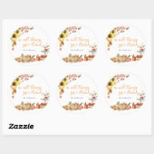 Give Thanks | Watercolor Thanksgiving Monogram Runder Aufkleber (Blatt)