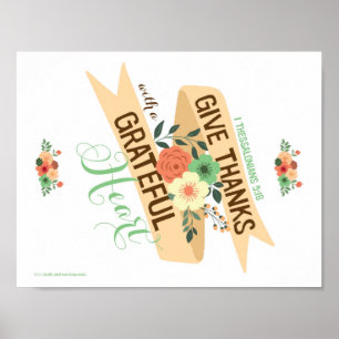 Give Thanks With a Grateful Heart Print Poster