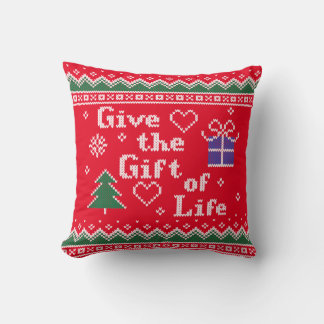 Give The Gift Of Life Vintage Transplant Holiday Kissen
