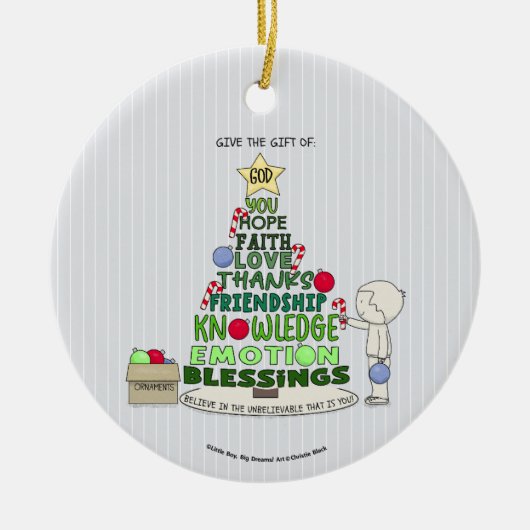 Give the Gift of: Word Tree  Keramik Ornament (Vorne)