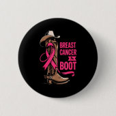 Giving Breast Cancer The Boot Cowboy Design Button (Vorderseite)