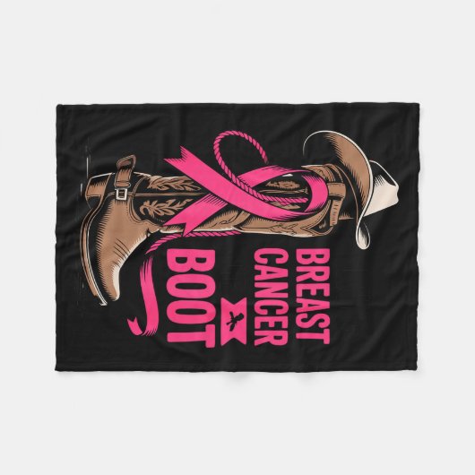 Giving Breast Cancer The Boot Cowboy Design Fleecedecke (Vorderseite (Horizontal))