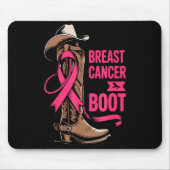Giving Breast Cancer The Boot Cowboy Design Mousepad (Vorne)