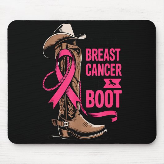 Giving Breast Cancer The Boot Cowboy Design Mousepad (Vorne)