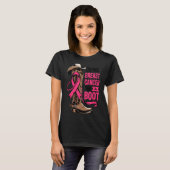 Giving Breast Cancer The Boot Cowboy Design T-Shirt (Vorne ganz)
