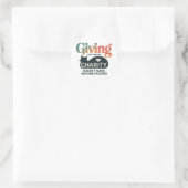 Giving Charity Cat Inspirational Generosity Quote Runder Aufkleber (Tasche)