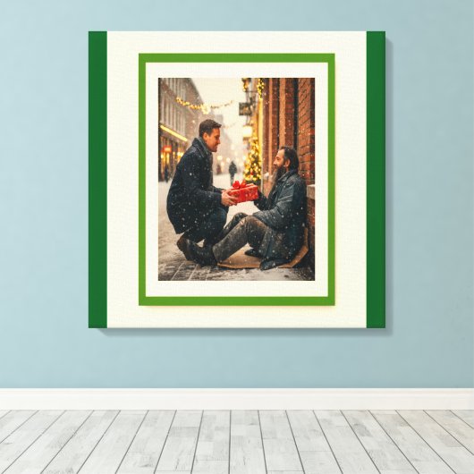 GIVING IS LOVING CHRISTMAS MESSAGE LEINWANDDRUCK (Insitu (Holzboden))