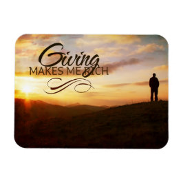 "Giving macht mich reich" Motivation Affirmation F Magnet