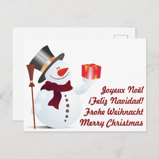 Giving Snowman... Feiertagspostkarte (Vorne/Hinten)