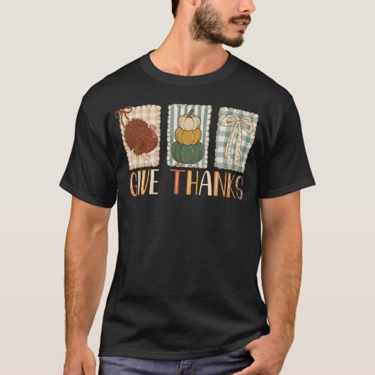 Giving Thanks Coquette Bow Thankful Thanksgiving T-Shirt (Vorderseite)