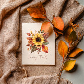 Giving Thanks Sunflower & Leaves Card Karte