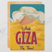 Giza, Egypt Vintage Travel Poster Einladung (Vorne/Hinten)