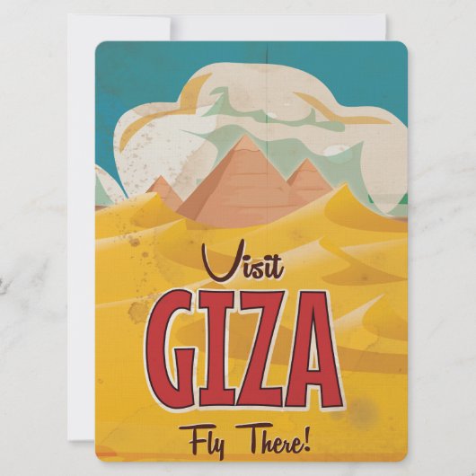 Giza, Egypt Vintage Travel Poster Einladung (Vorderseite)