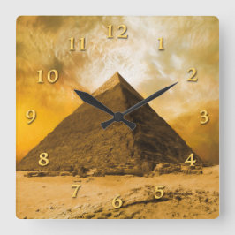 GIZA PYRAMID "SUNSET FOR A KING" QUADRATISCHE WANDUHR