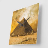 GIZA PYRAMID "SUNSET FOR A KING" QUADRATISCHE WANDUHR (Winkel)